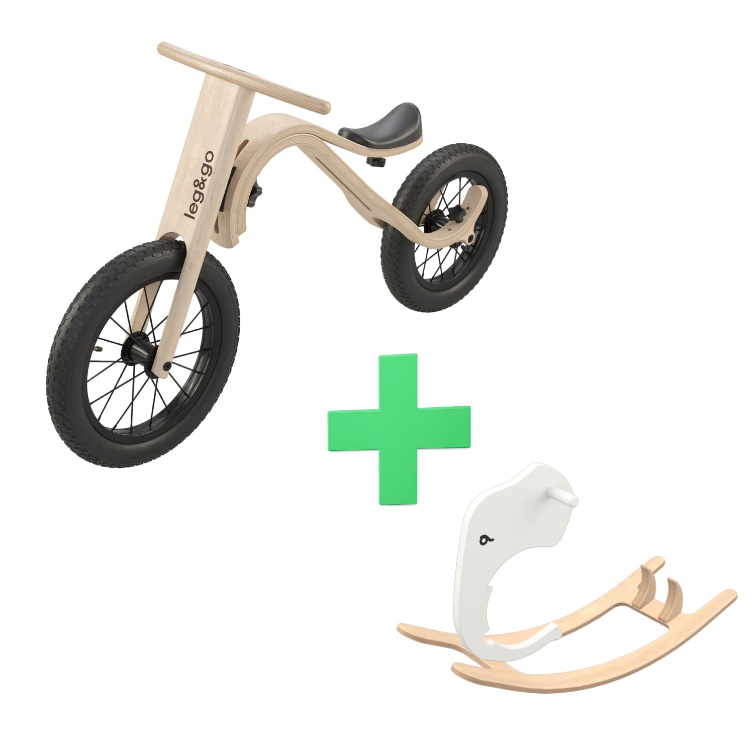 Balance bike and Rocking elephant-on set