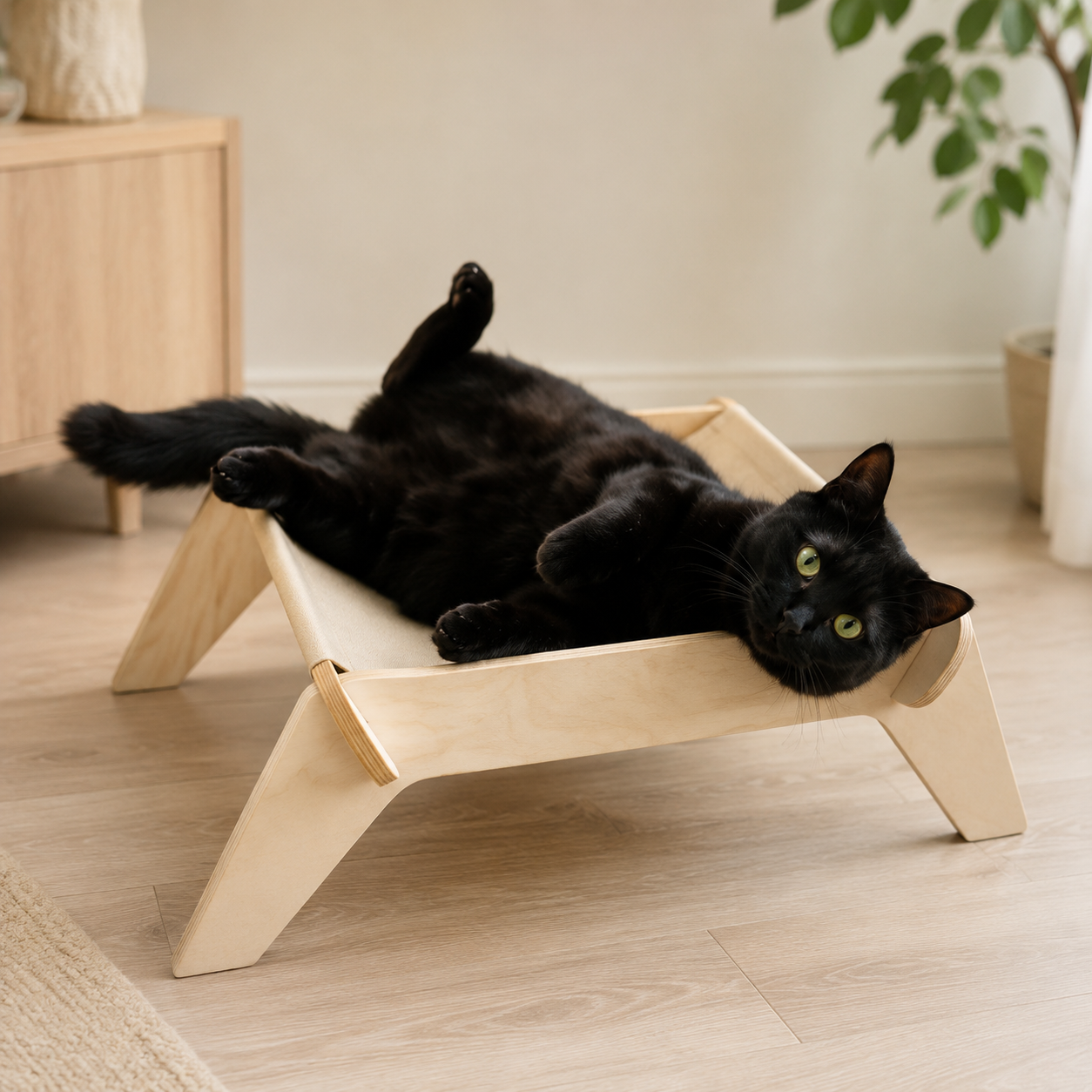 Elevated Wooden Cat Bed