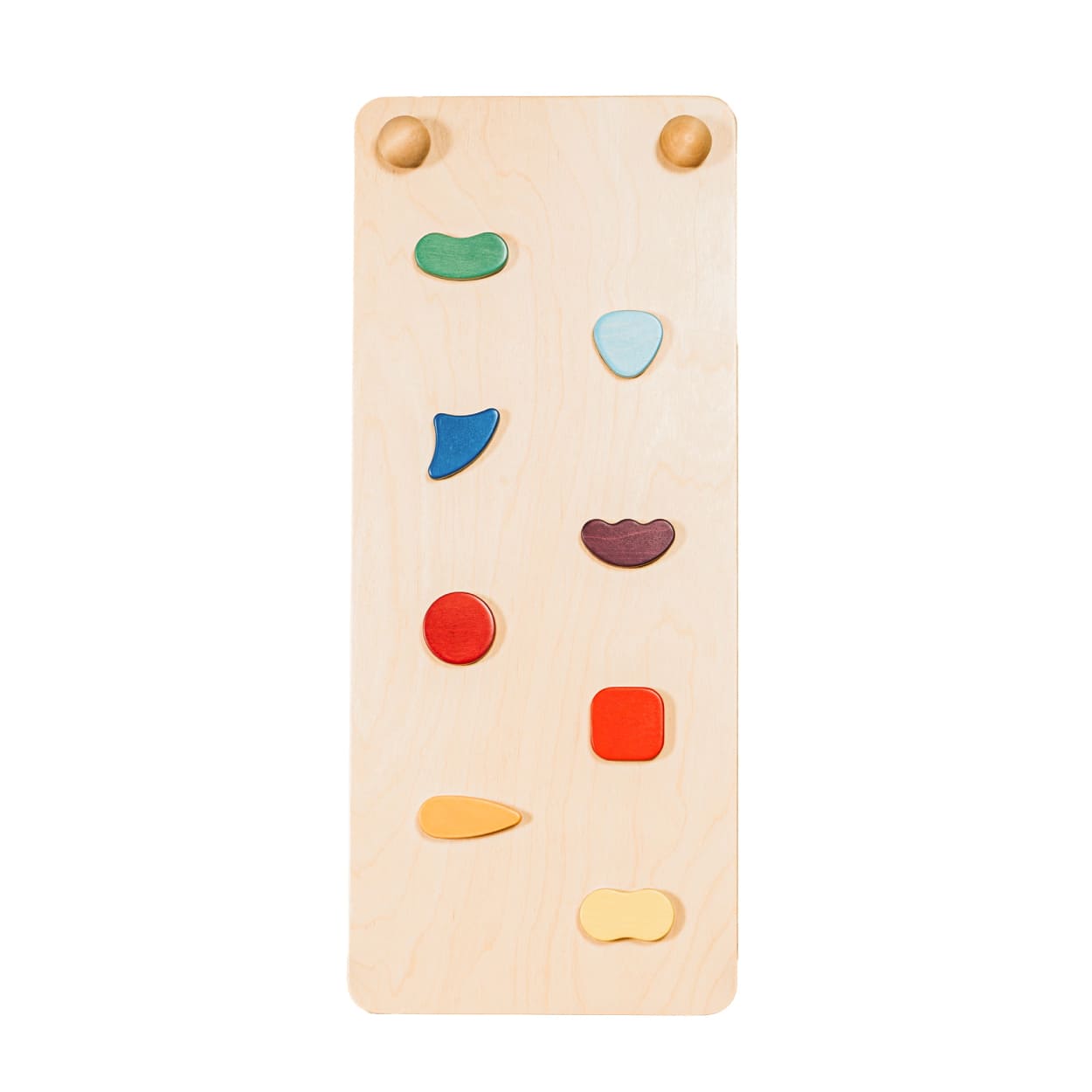 leg&go wooden ramp for pikler triangle in rainbow color theme.