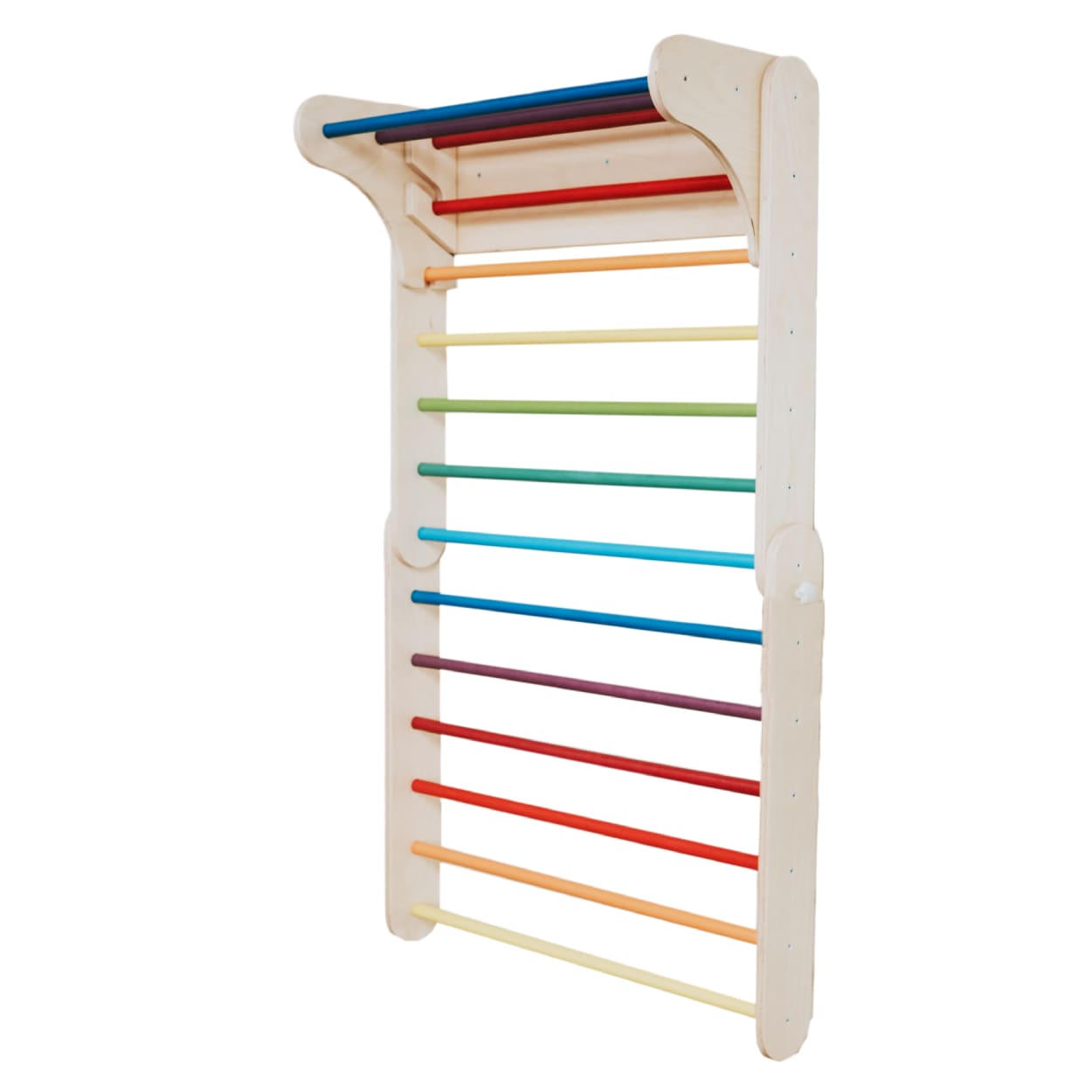 Rainbow color scheme Swedish ladder on white background