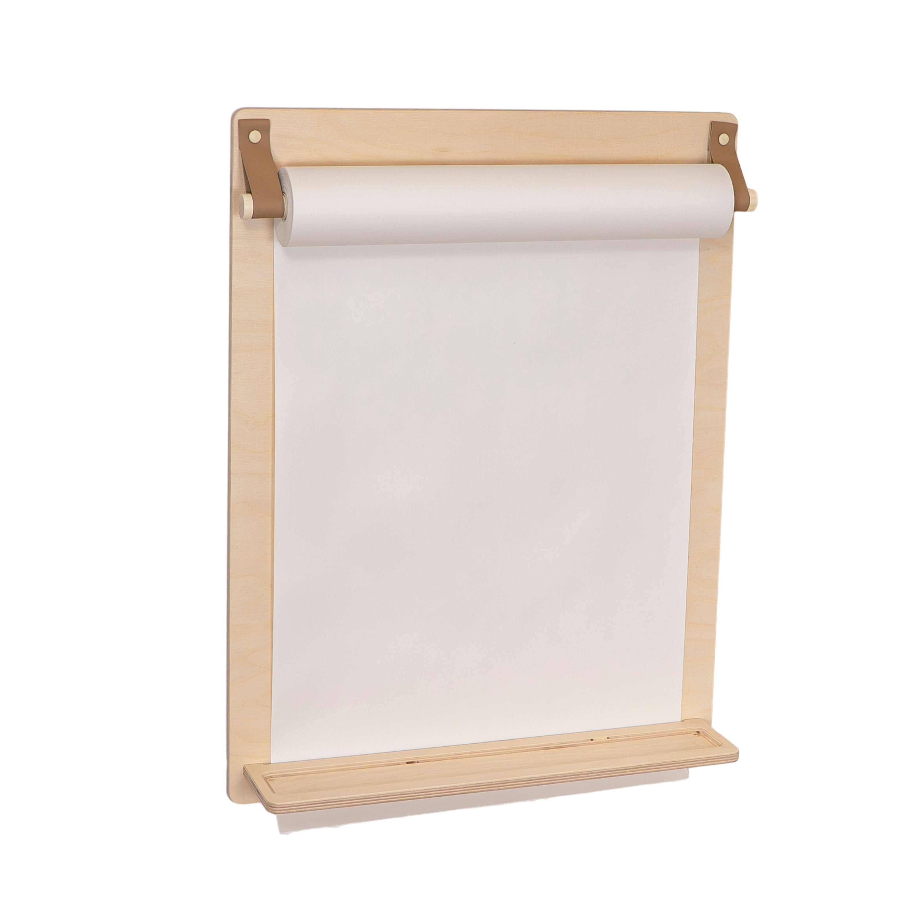 Wall mount drawing board with paper roll, wooden art board for children