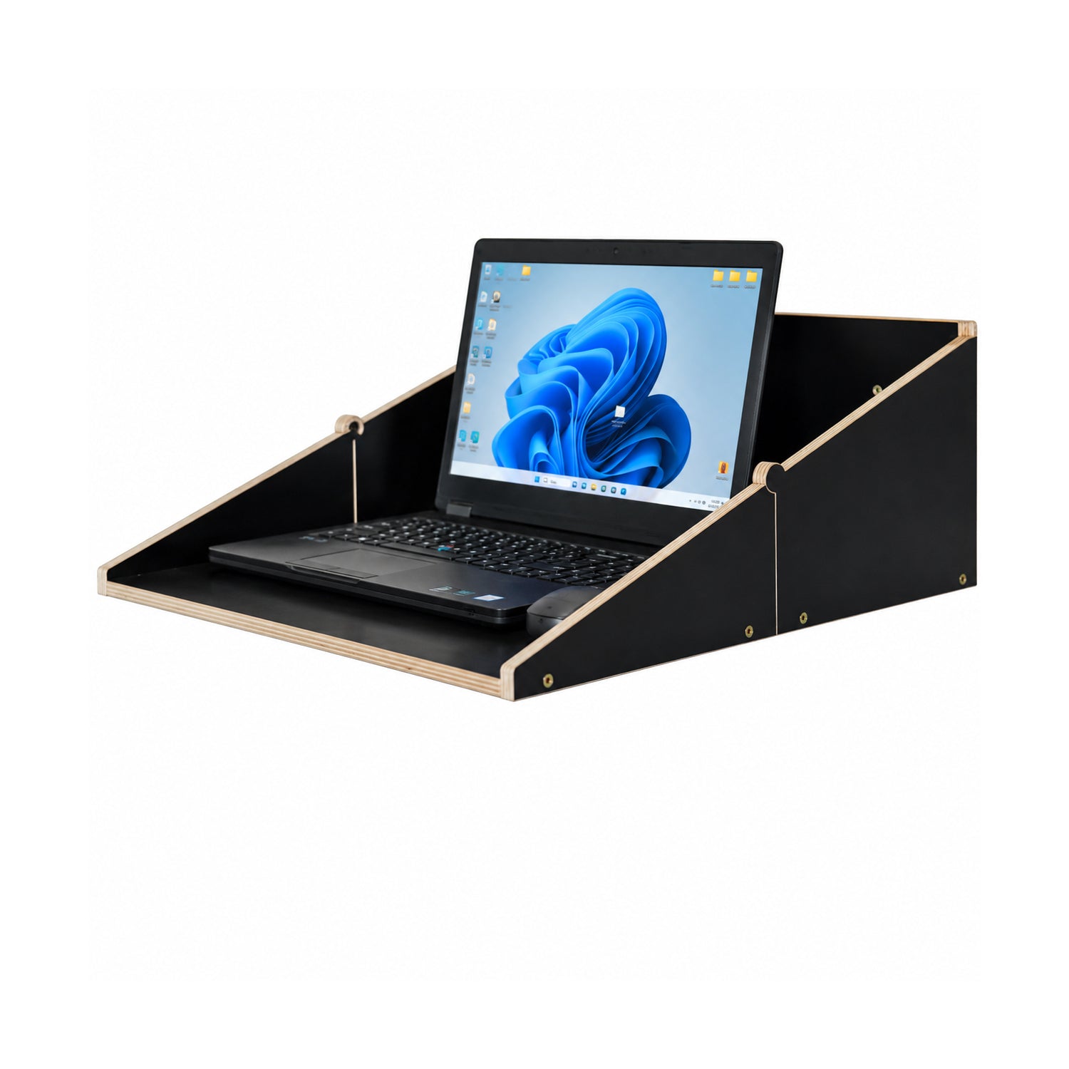 Black floating Murphy Desk wall mounted folding desk for home office
