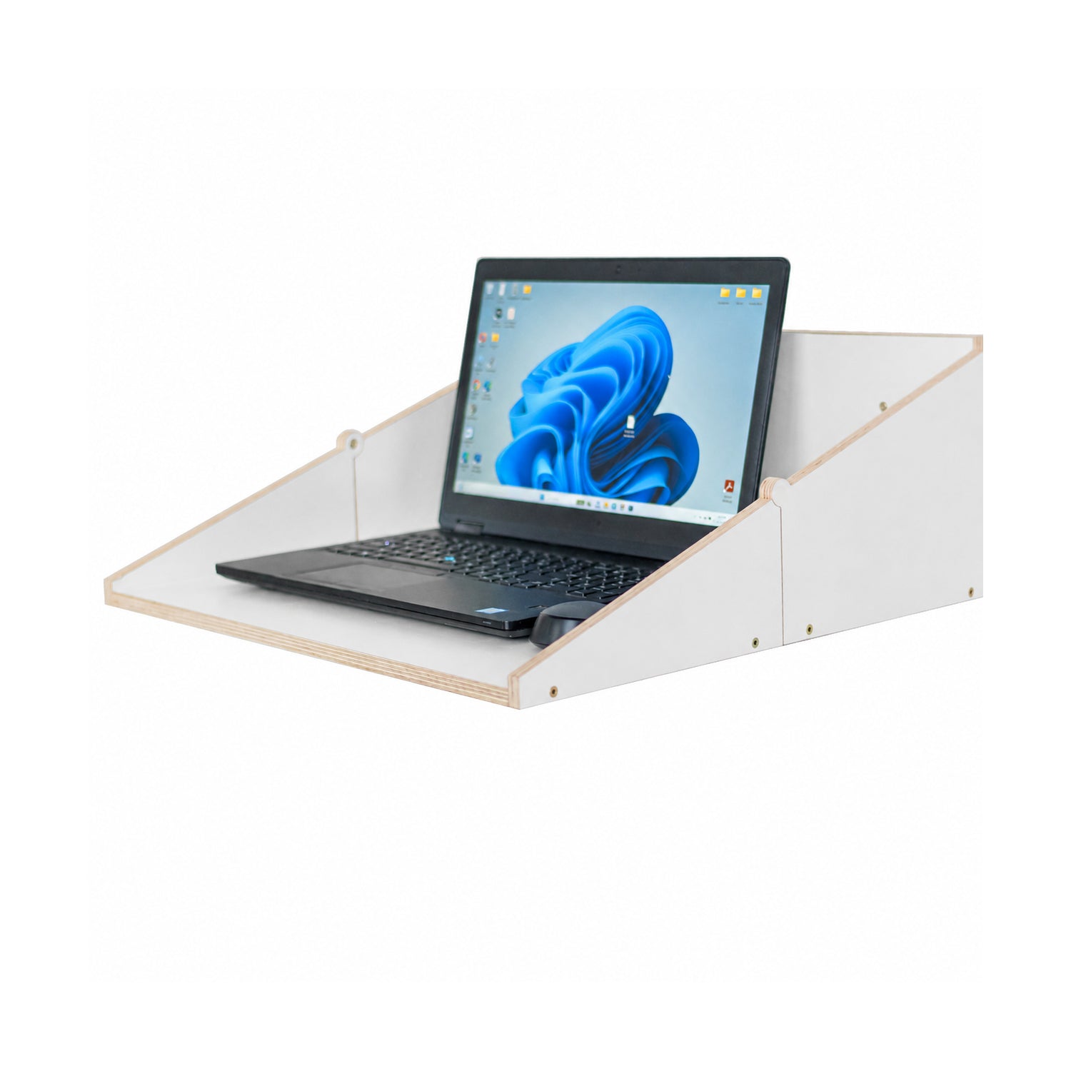 White floating desk for small spaces and minimalist home office
