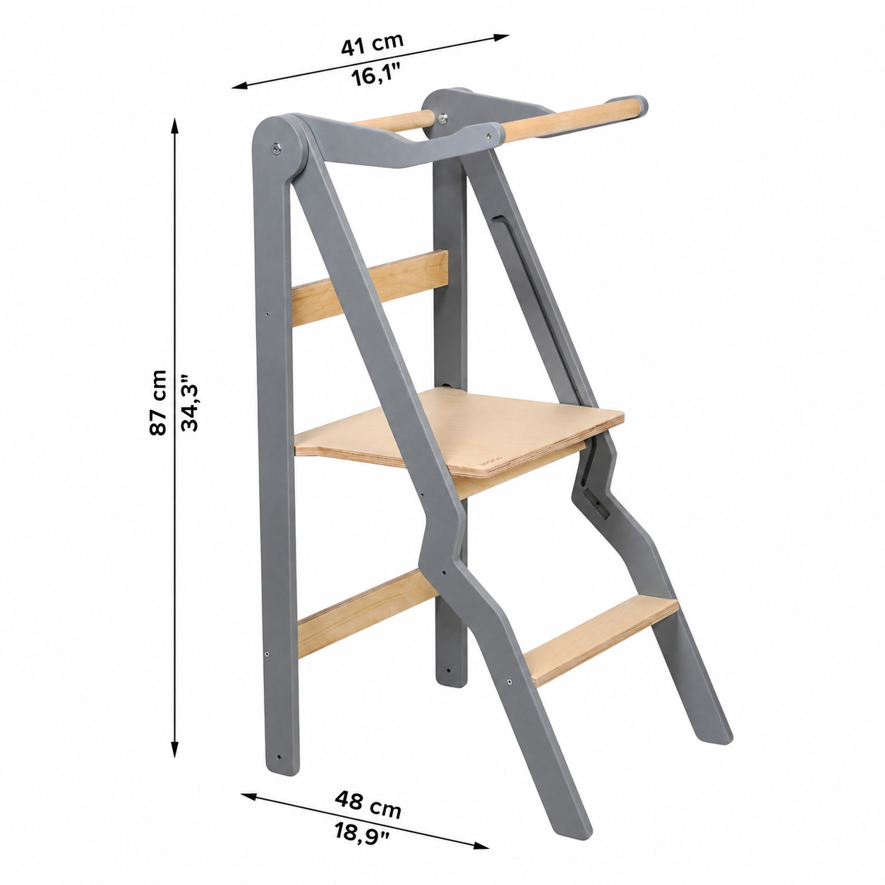 gray foldable helper tower for toddlers adjustable kitchen stool dimensions