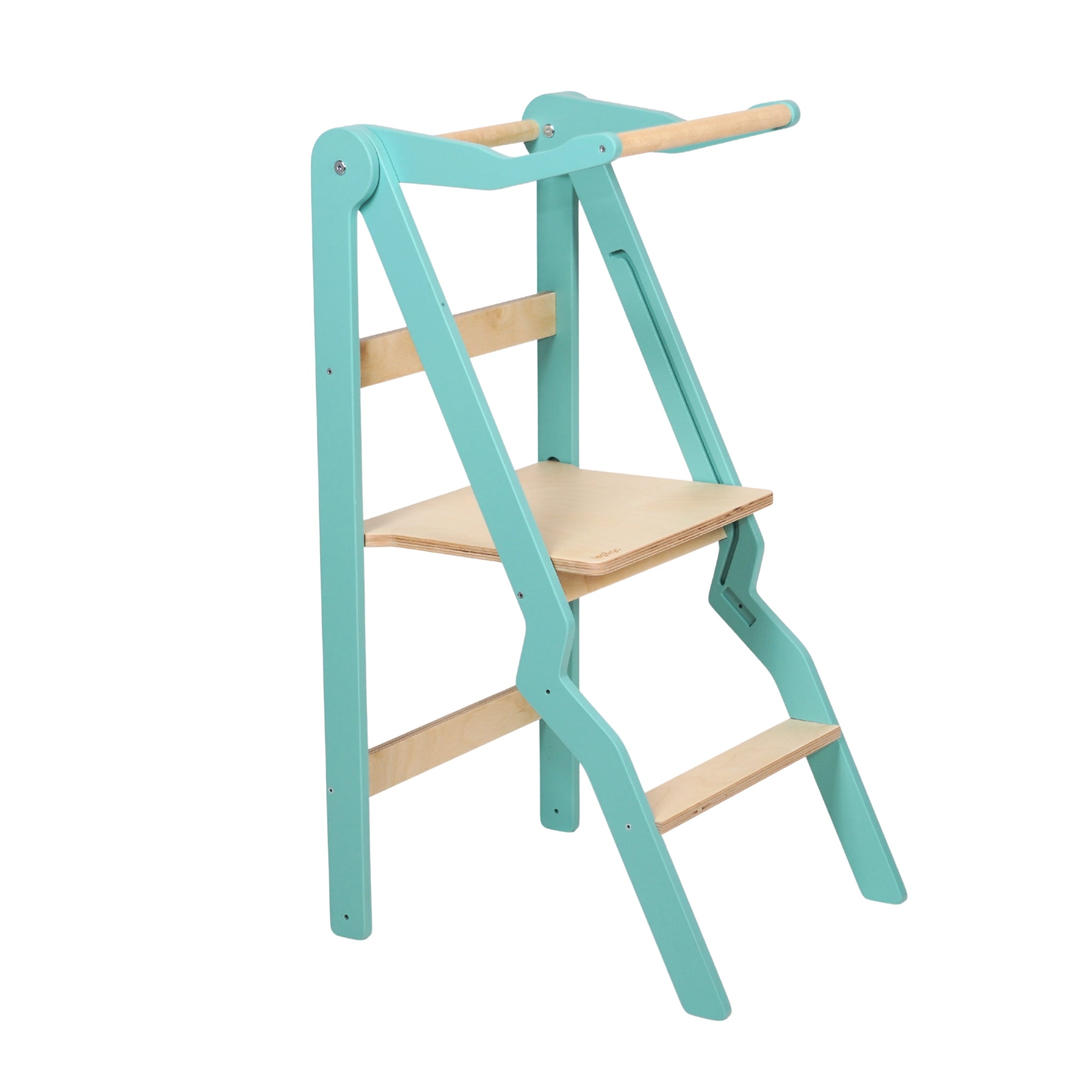 turquoise foldable learning tower zigzag for kids kitchen helper