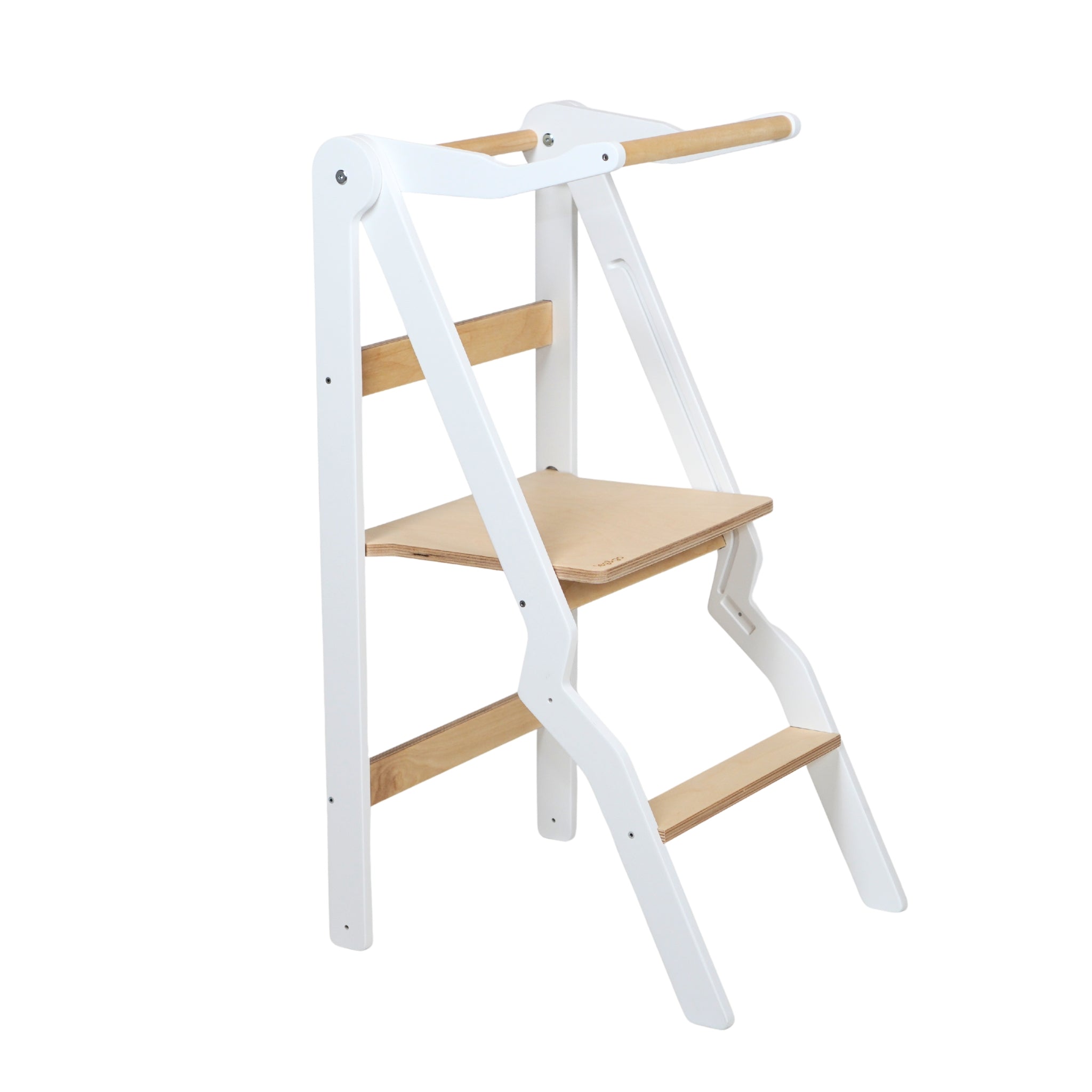 white wooden helper tower for toddlers foldable kitchen tower