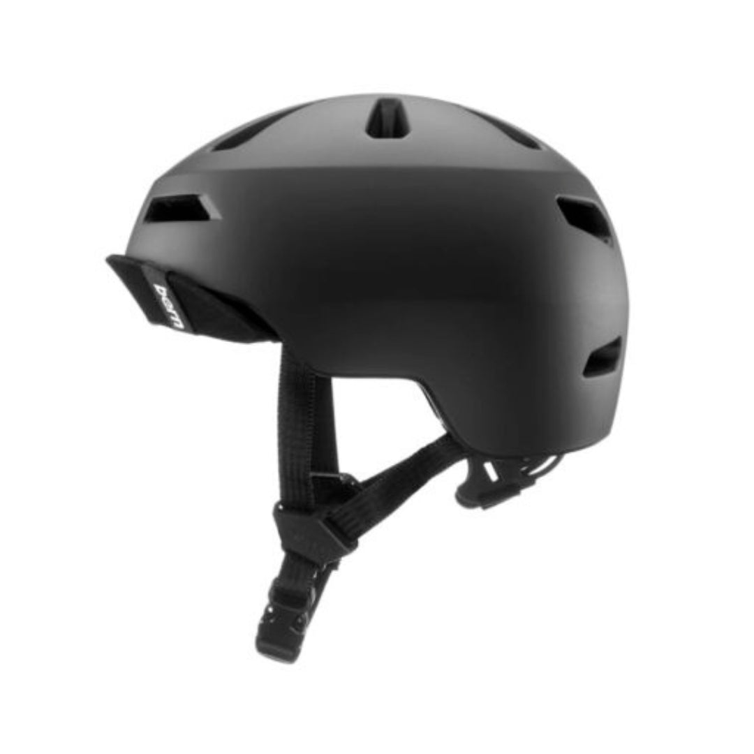 Black helmet for kids on a white background