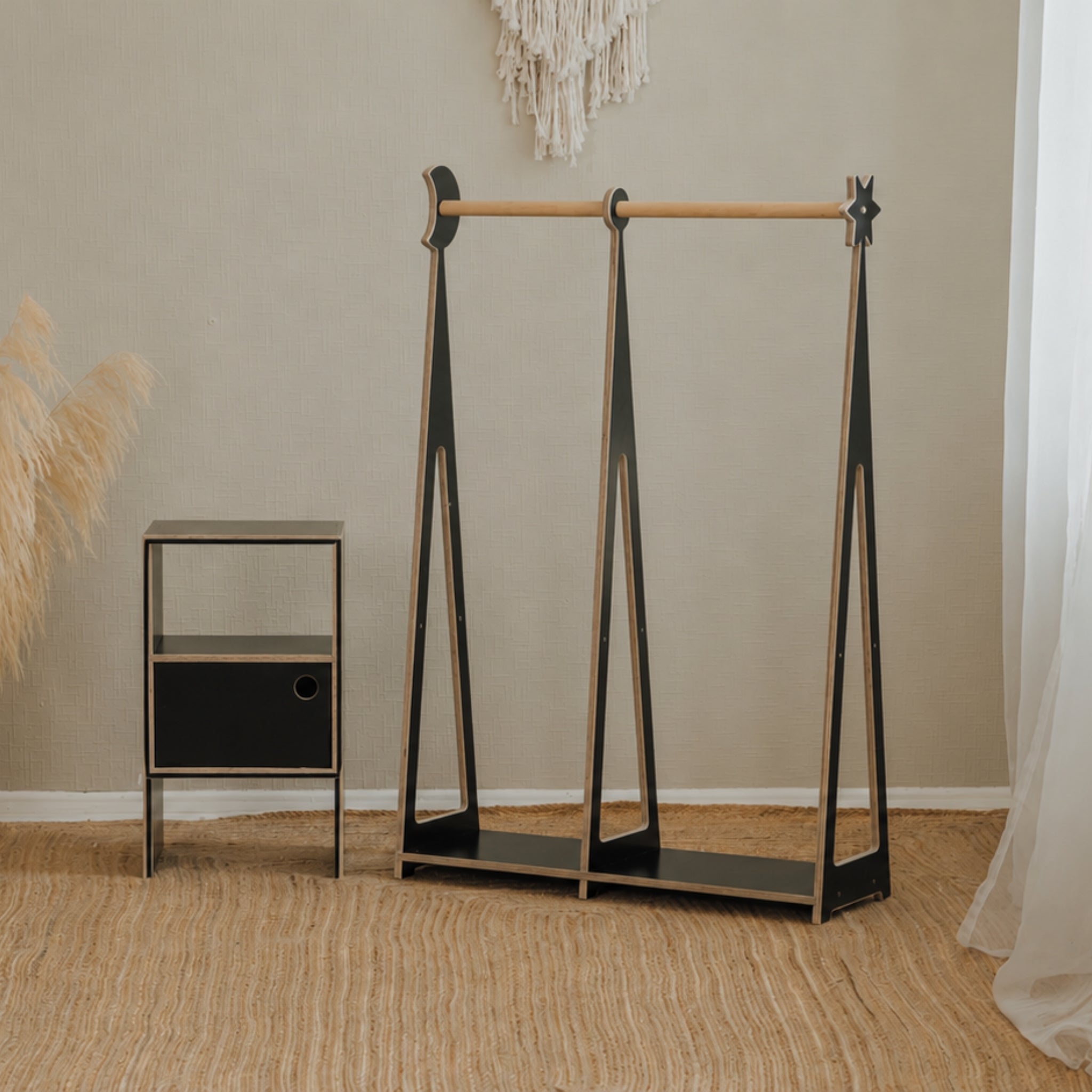 Montessori Kids Wardrobe with Shelves