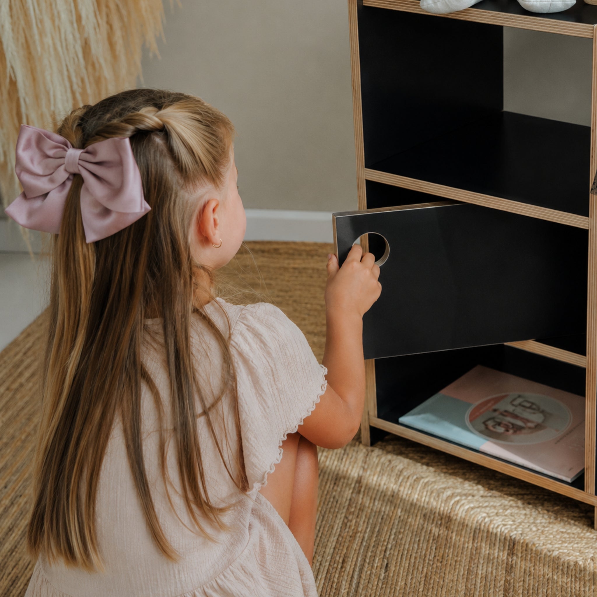 Montessori Kids Wardrobe with Shelves