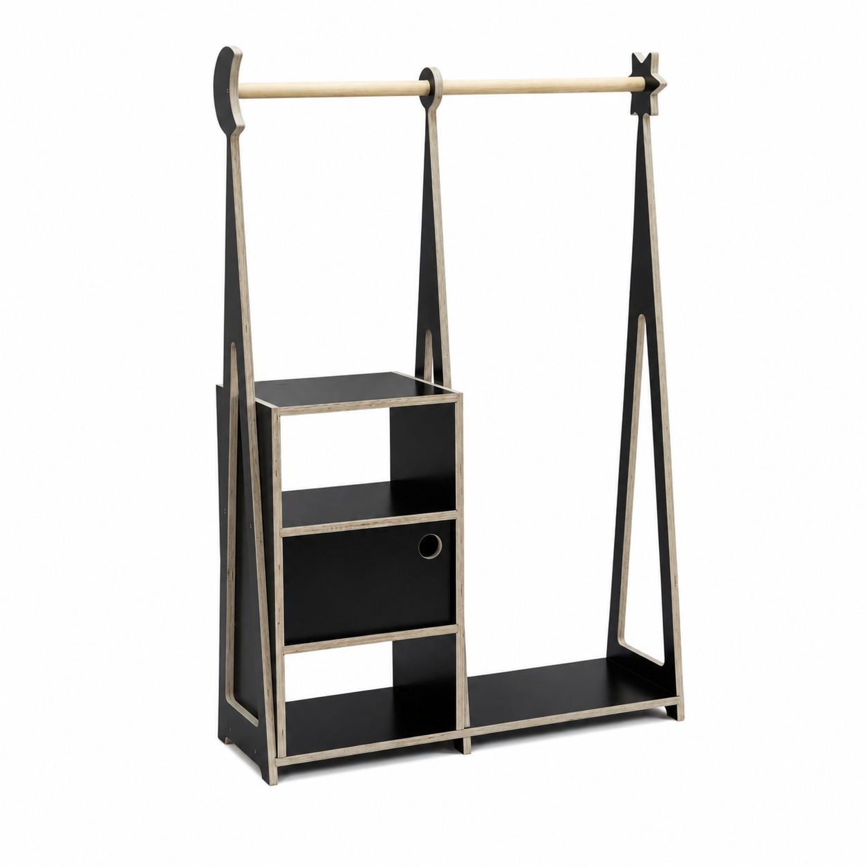 Montessori Kids Wardrobe with Shelves