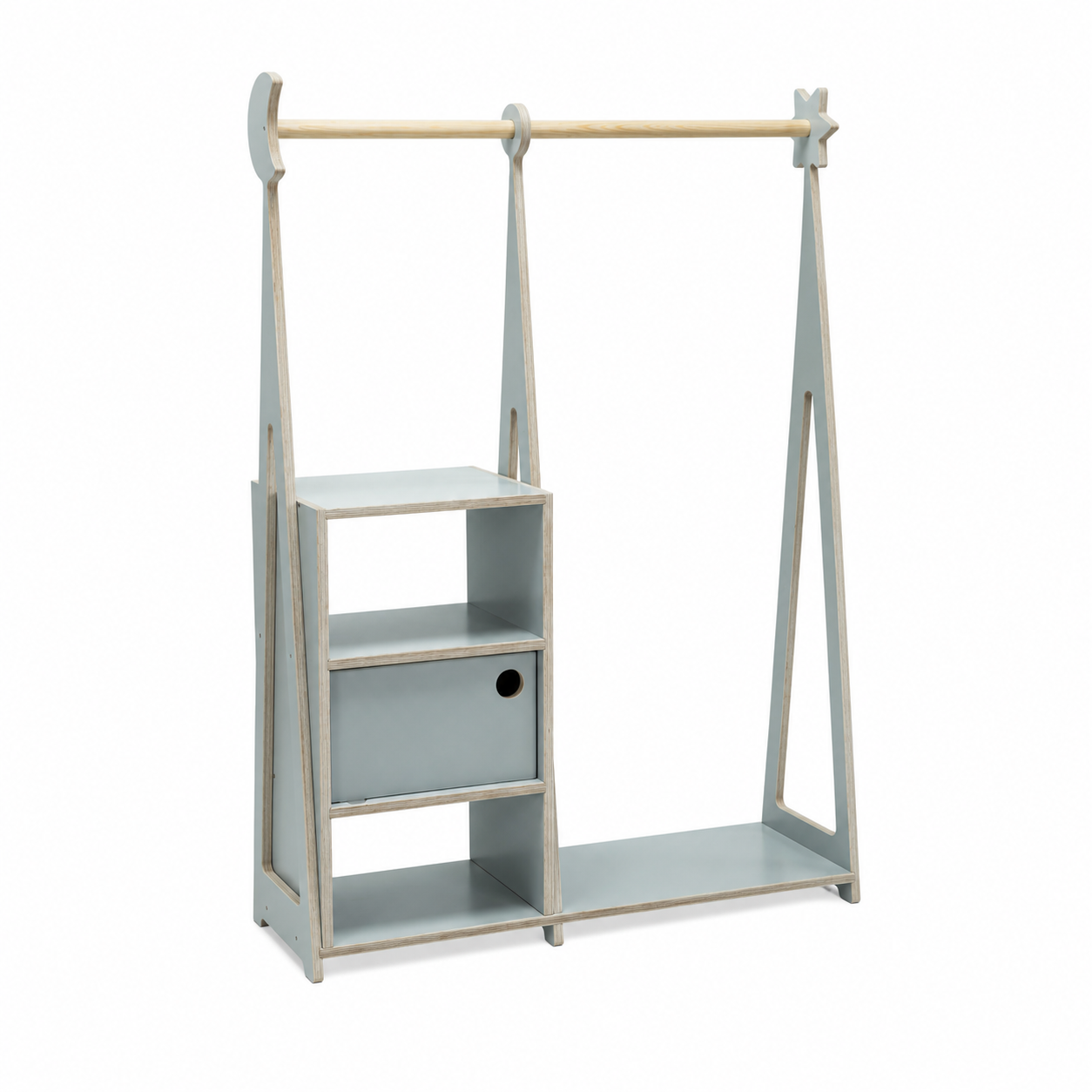 Montessori Kids Wardrobe with Shelves