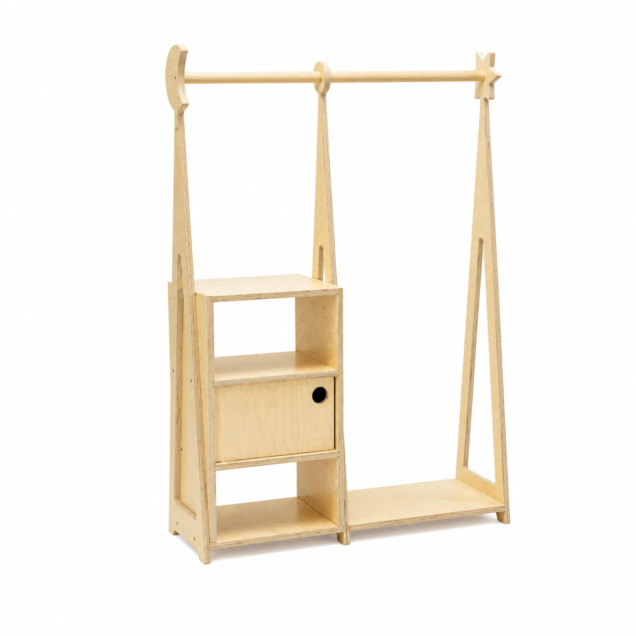 Montessori Kids Wardrobe with Shelves