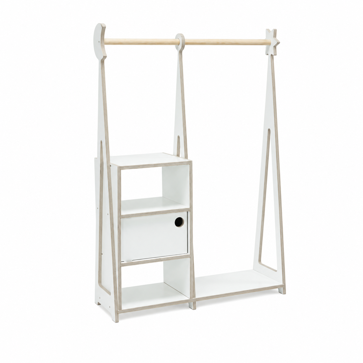 Montessori Kids Wardrobe with Shelves