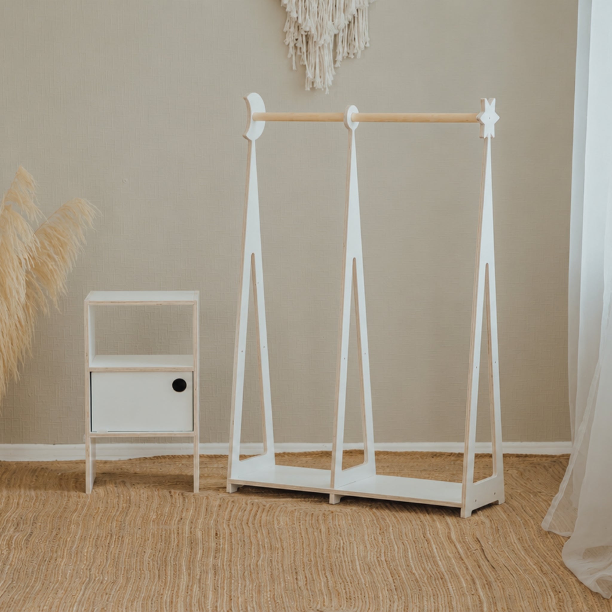 Montessori Kids Wardrobe with Shelves
