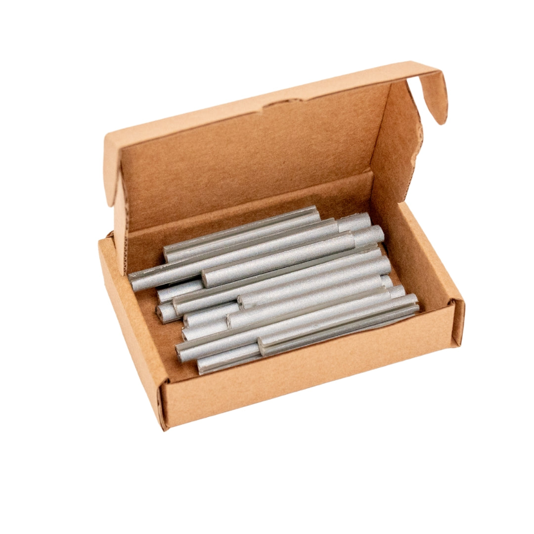 Close-up of spoke reflector kit showing individual pieces and packaging.