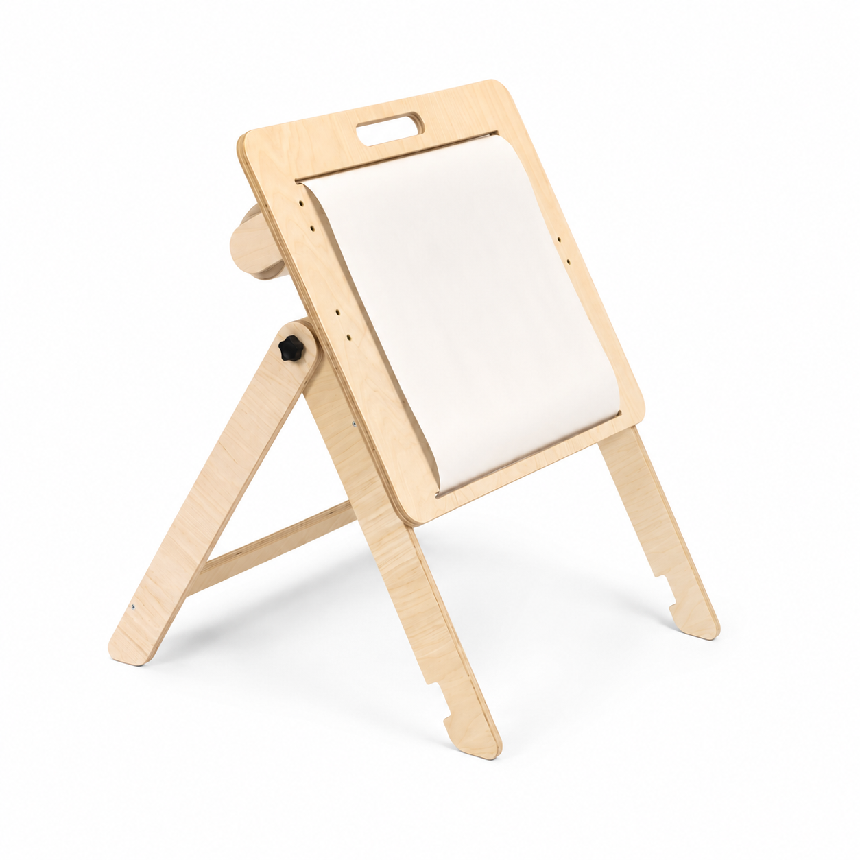 Space-saving kids activity table with paper