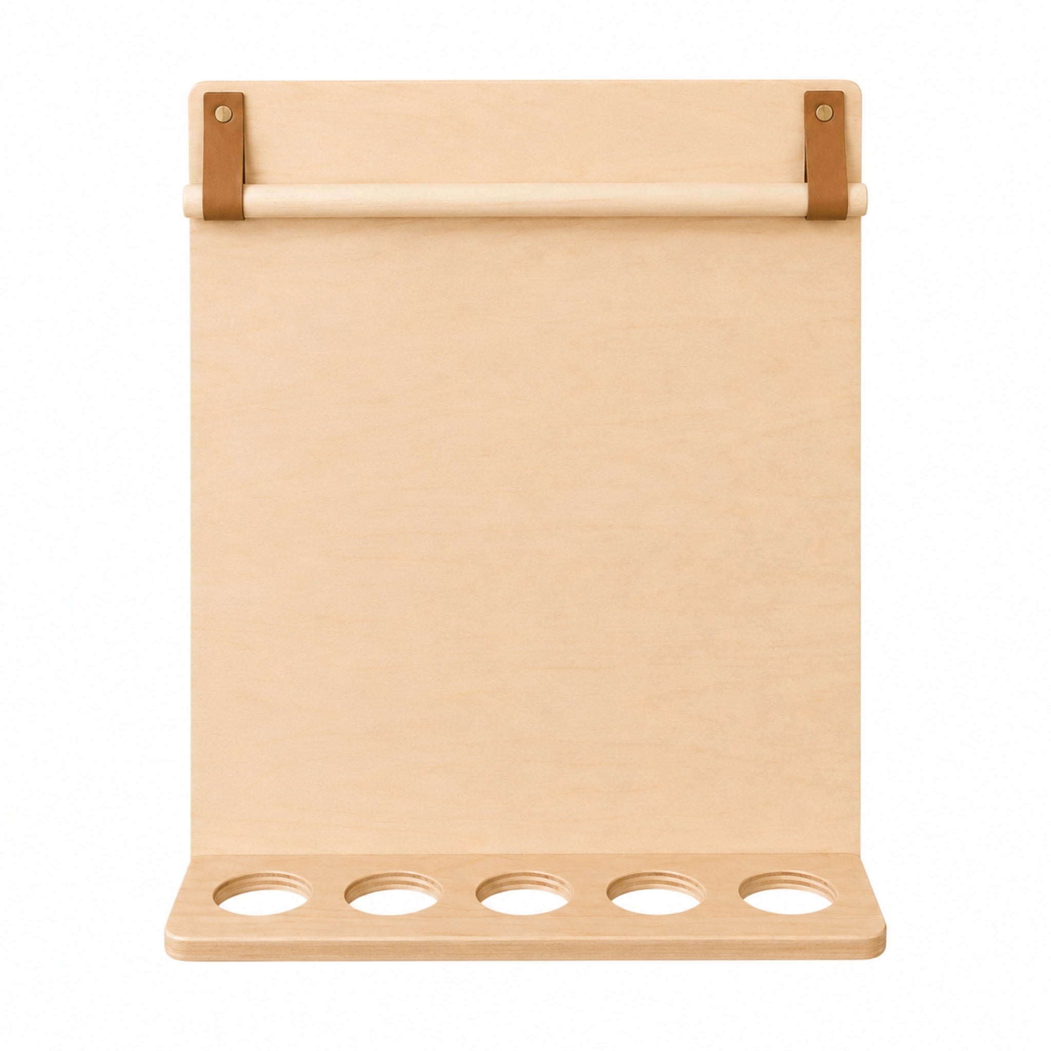 Wall-mounted wooden drawing board with pencil holder shelf without paper roll