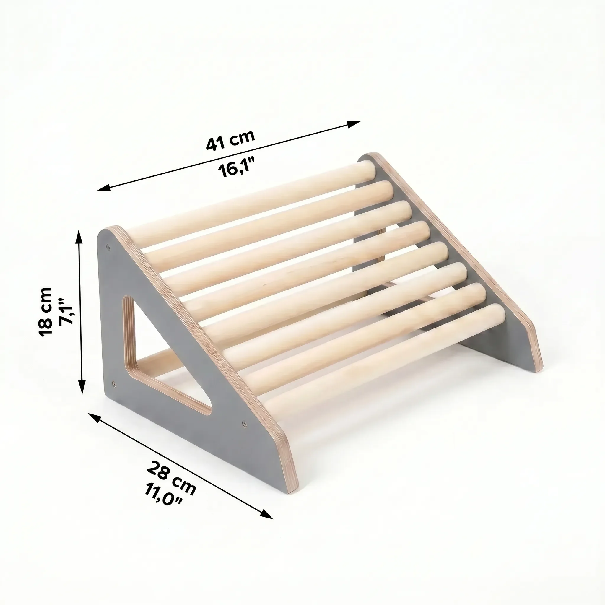 Handcrafted wooden footrest roller for home office and workspace