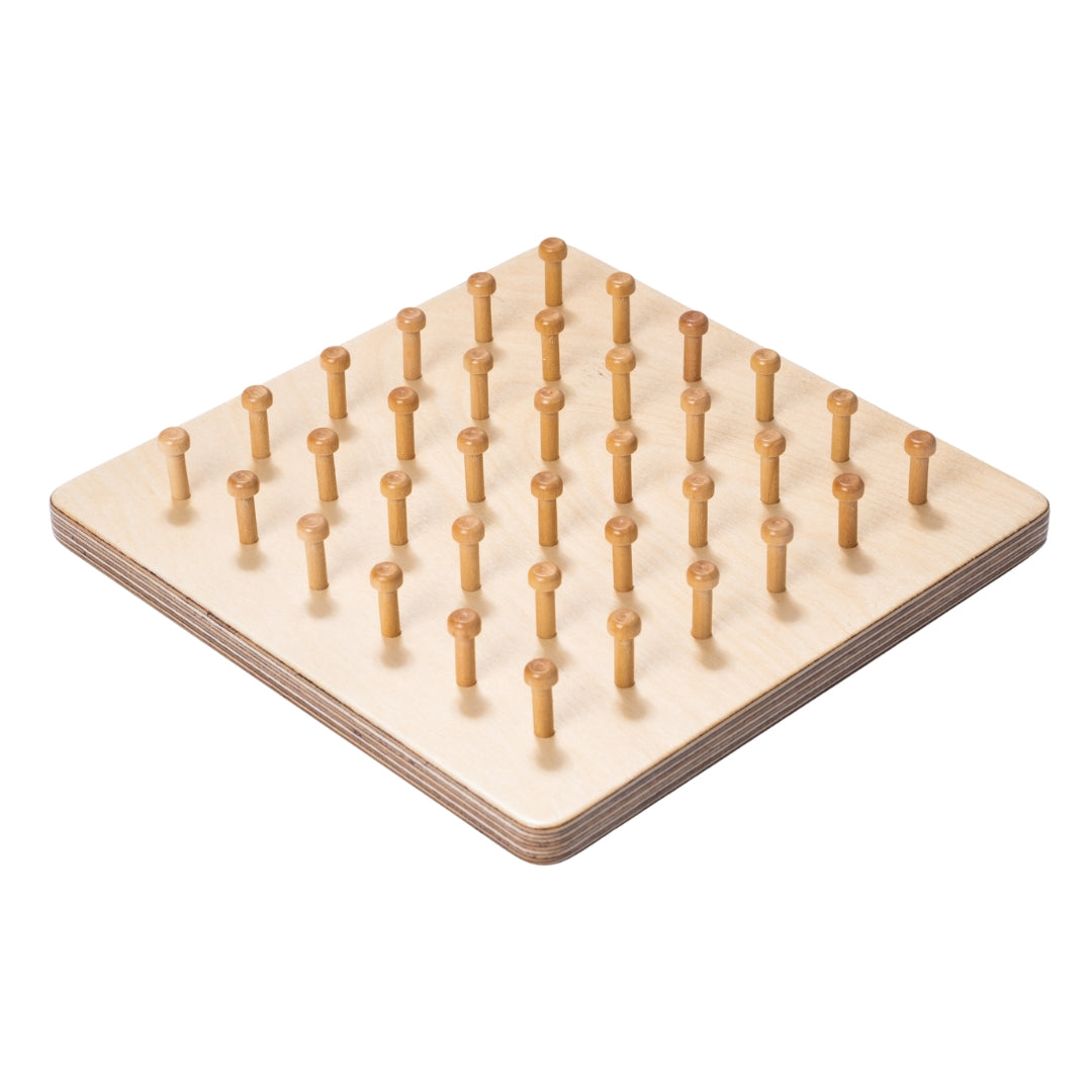 Wooden Montessori geoboard pegboard – math manipulative and activity board for homeschooling