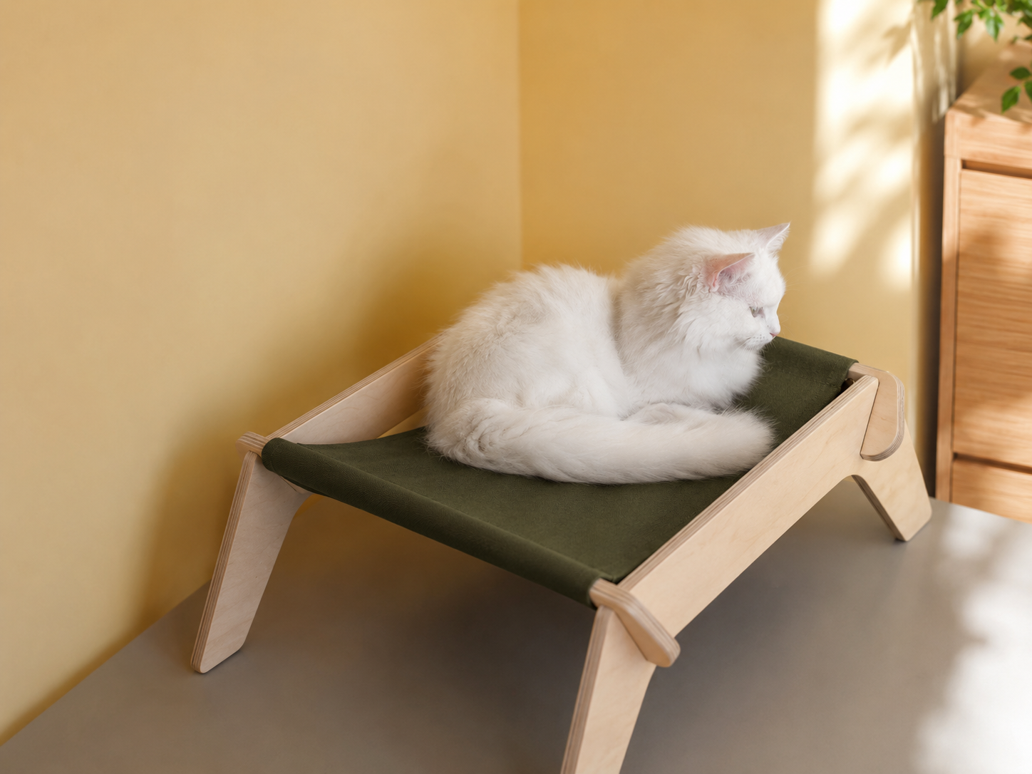Elevated Wooden Cat Bed