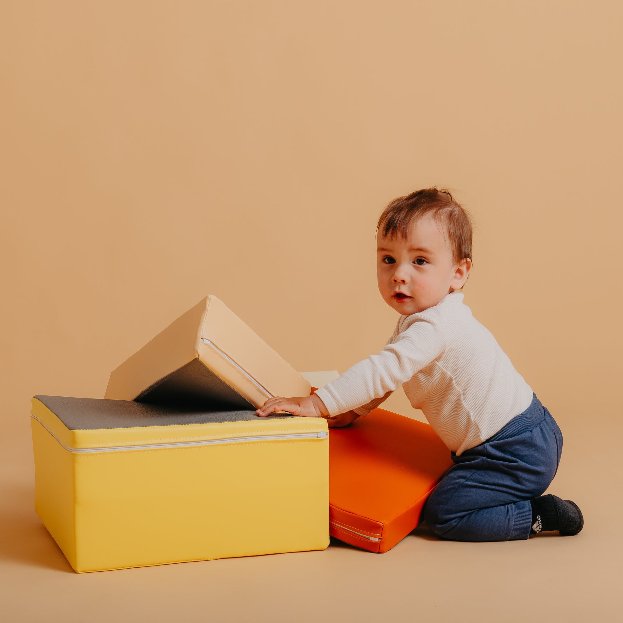 Kubo Blocks Lumo modular soft play set with lightweight foam blocks for indoor toddler activities