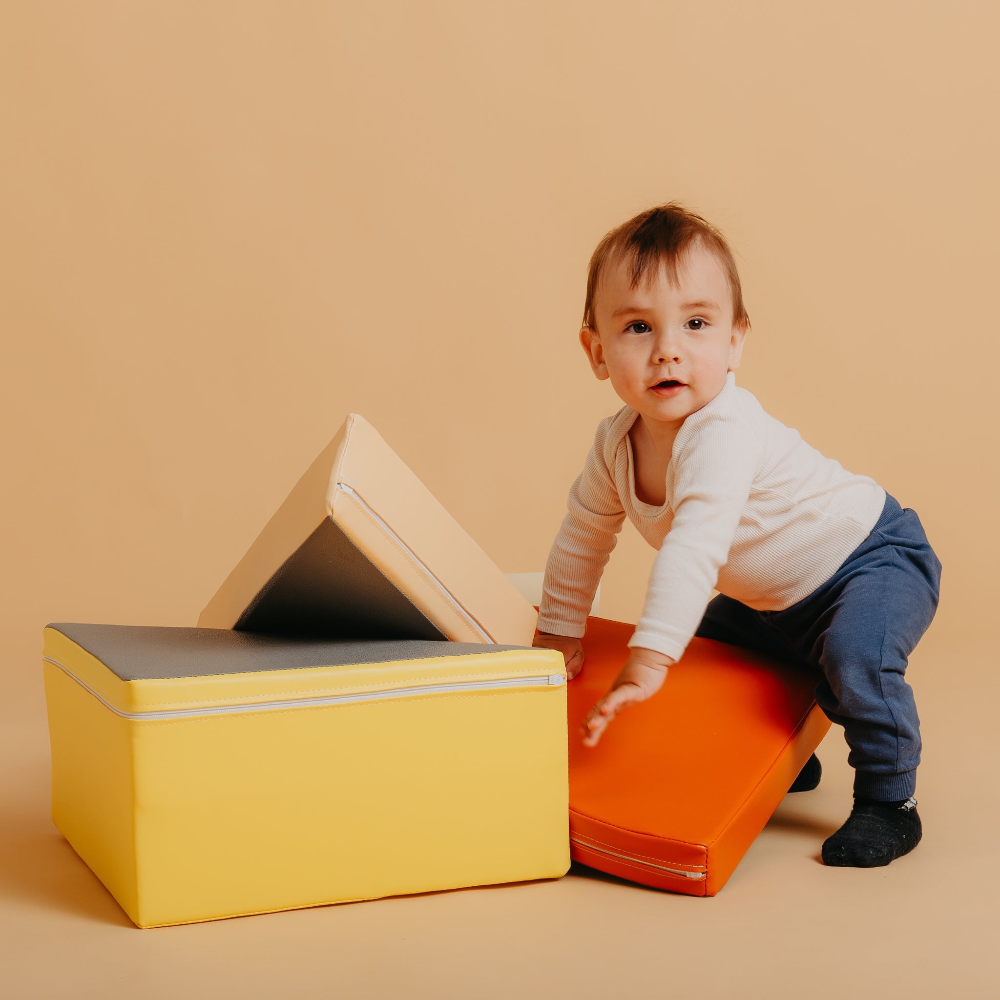 Montessori-inspired Kubo Blocks Lumo soft play set encouraging creative building and sensory learning