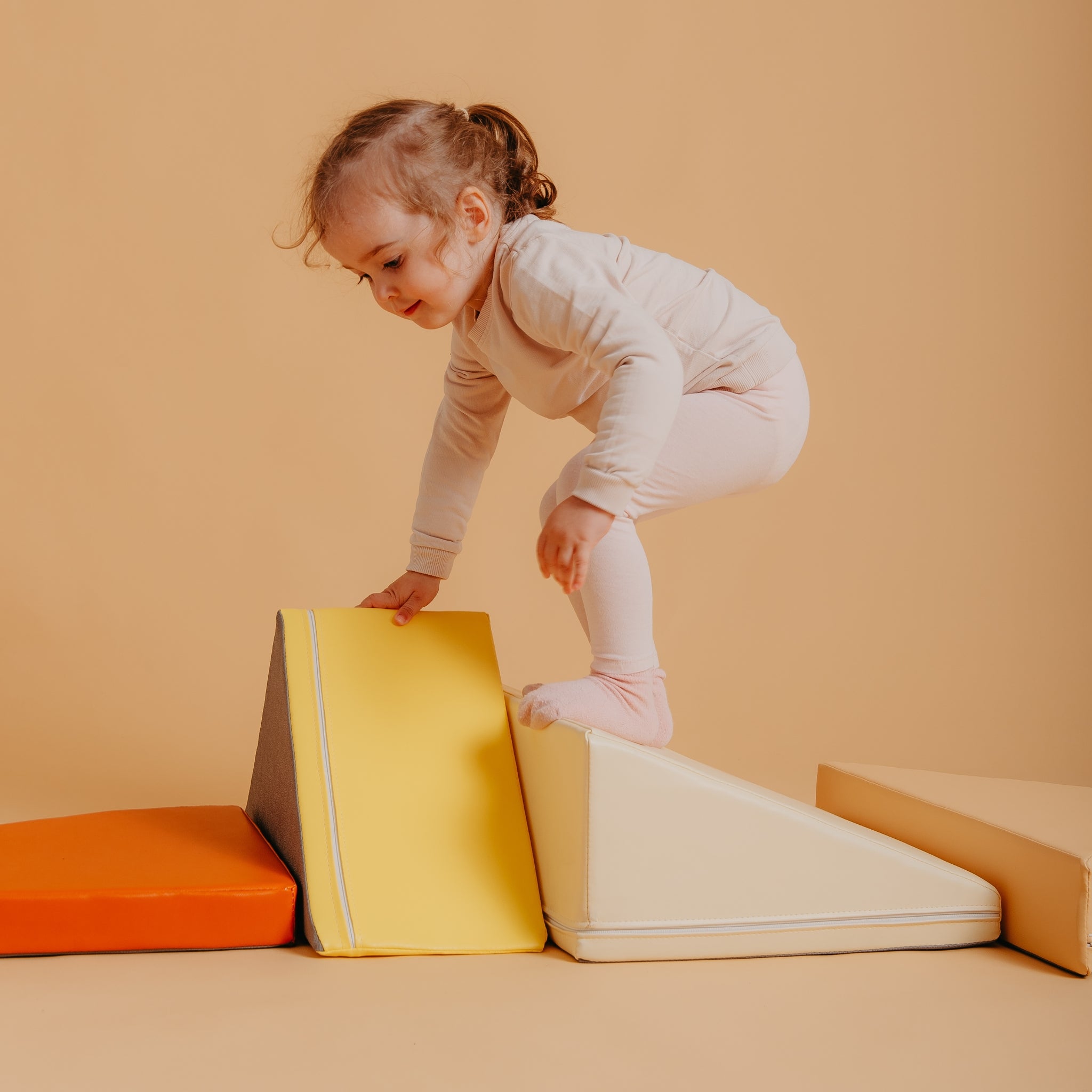Kubo Blocks Lumo soft play blocks helping toddlers develop balance, coordination and confidence through play