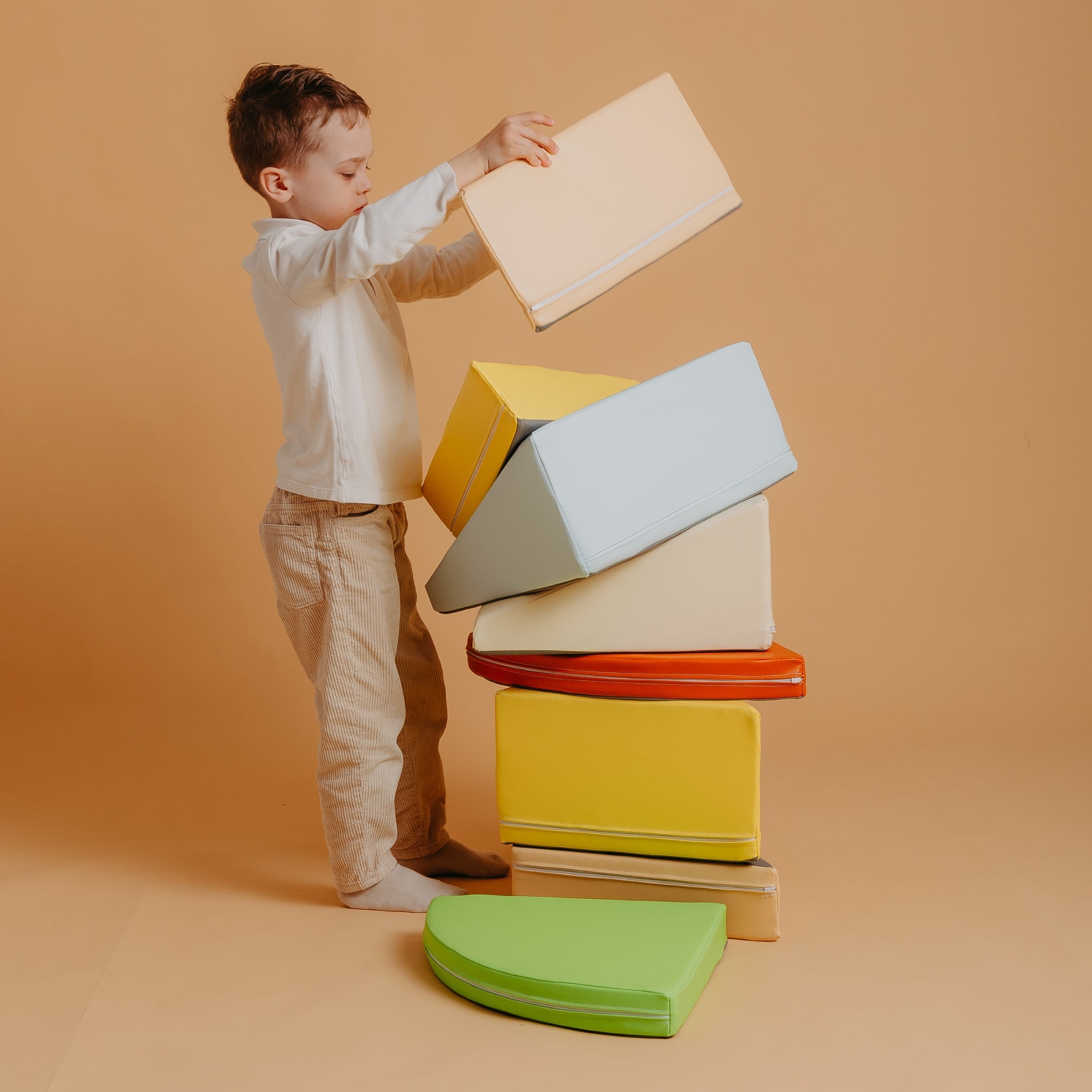 Kubo Blocks Lumo foam blocks promoting creativity, balance and open-ended toddler play
