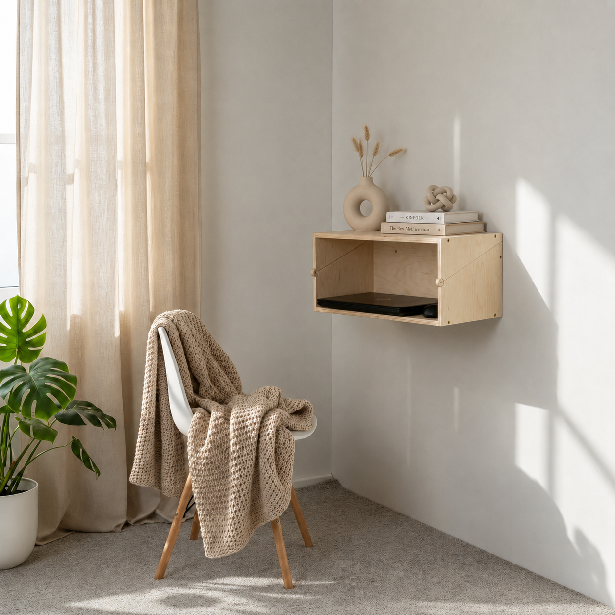 Fold down Murphy Desk for small apartment workspace