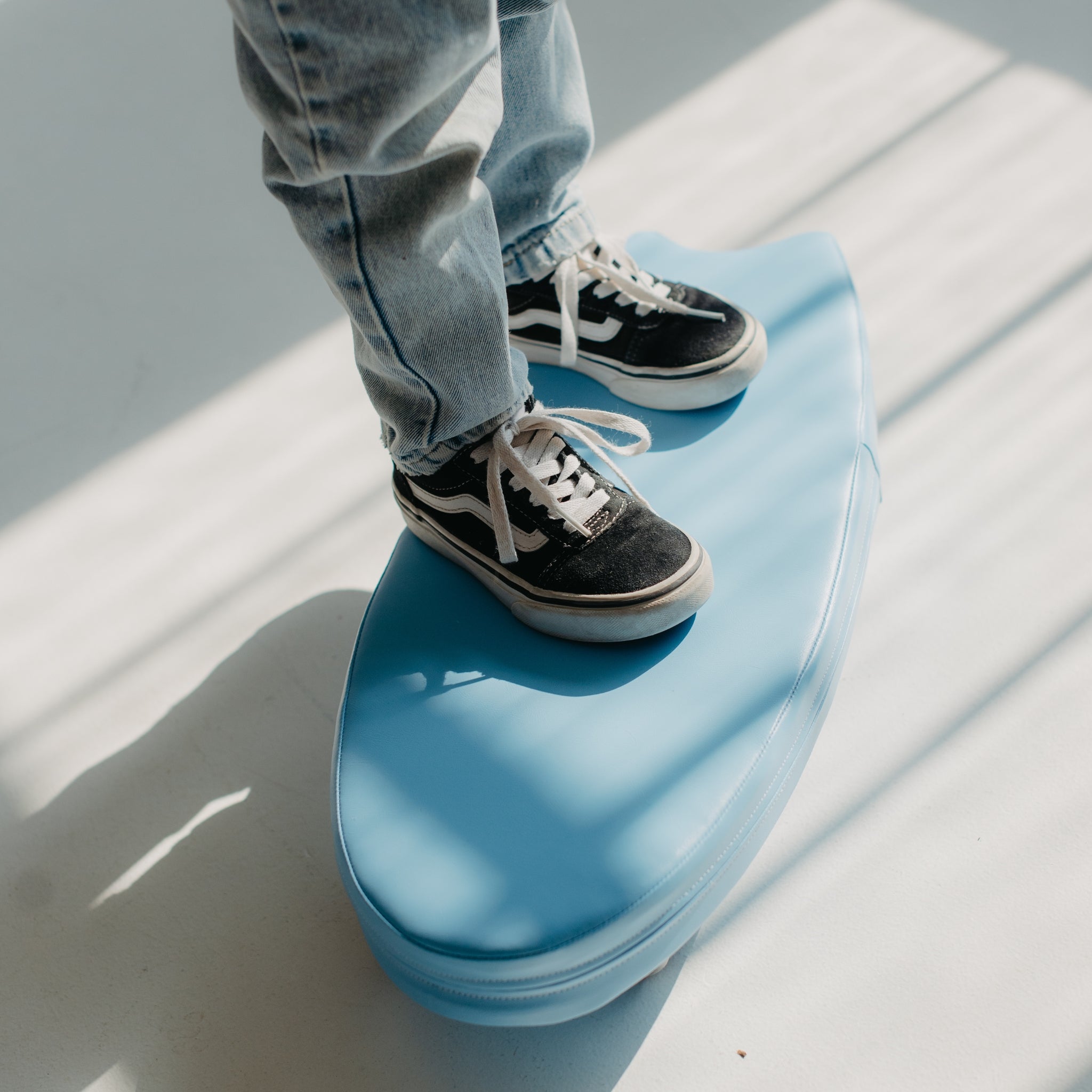 Soft foam Surf style ride on toy for kids, lightweight foam board with smooth wheels