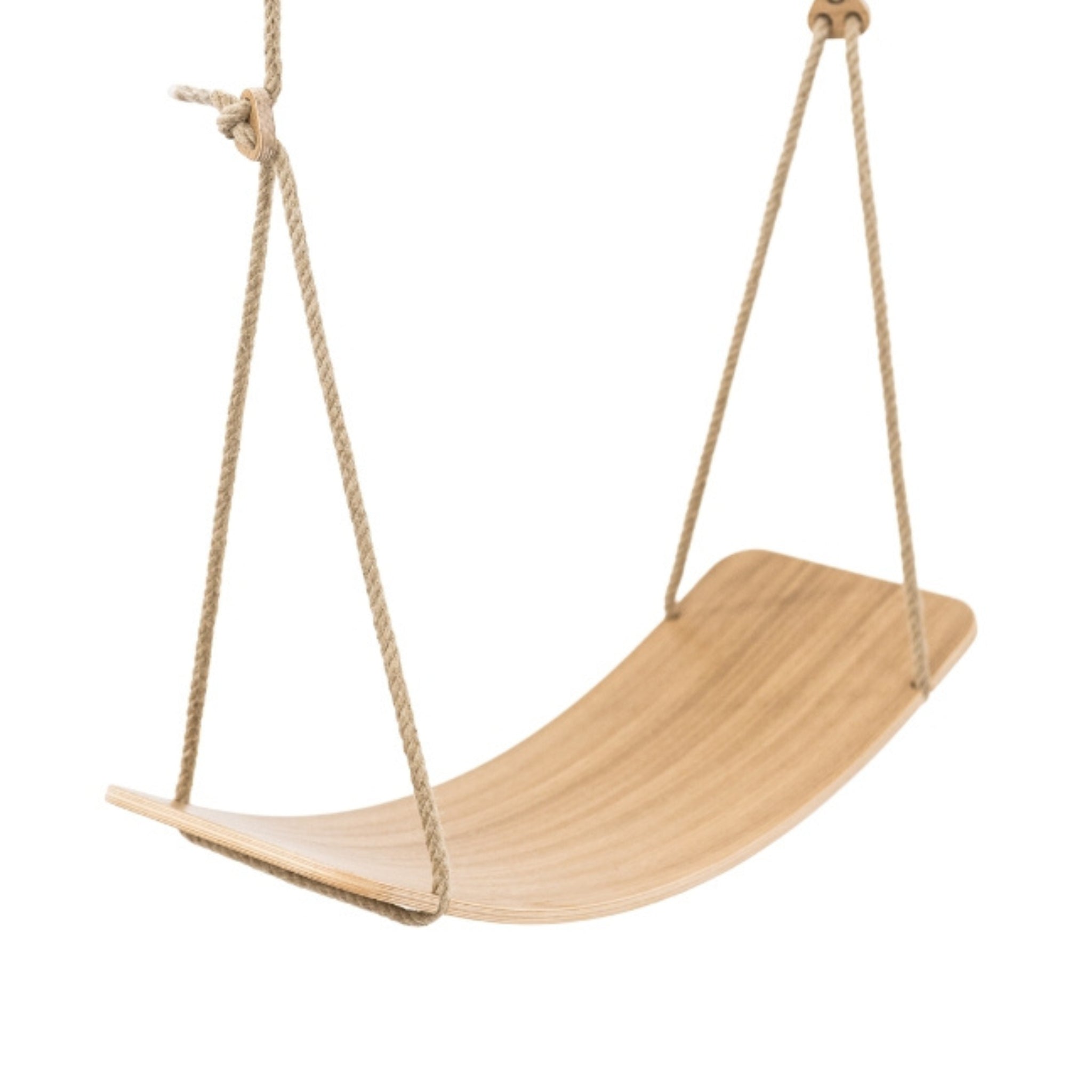 2-in-1 wooden balance board and indoor swing setup