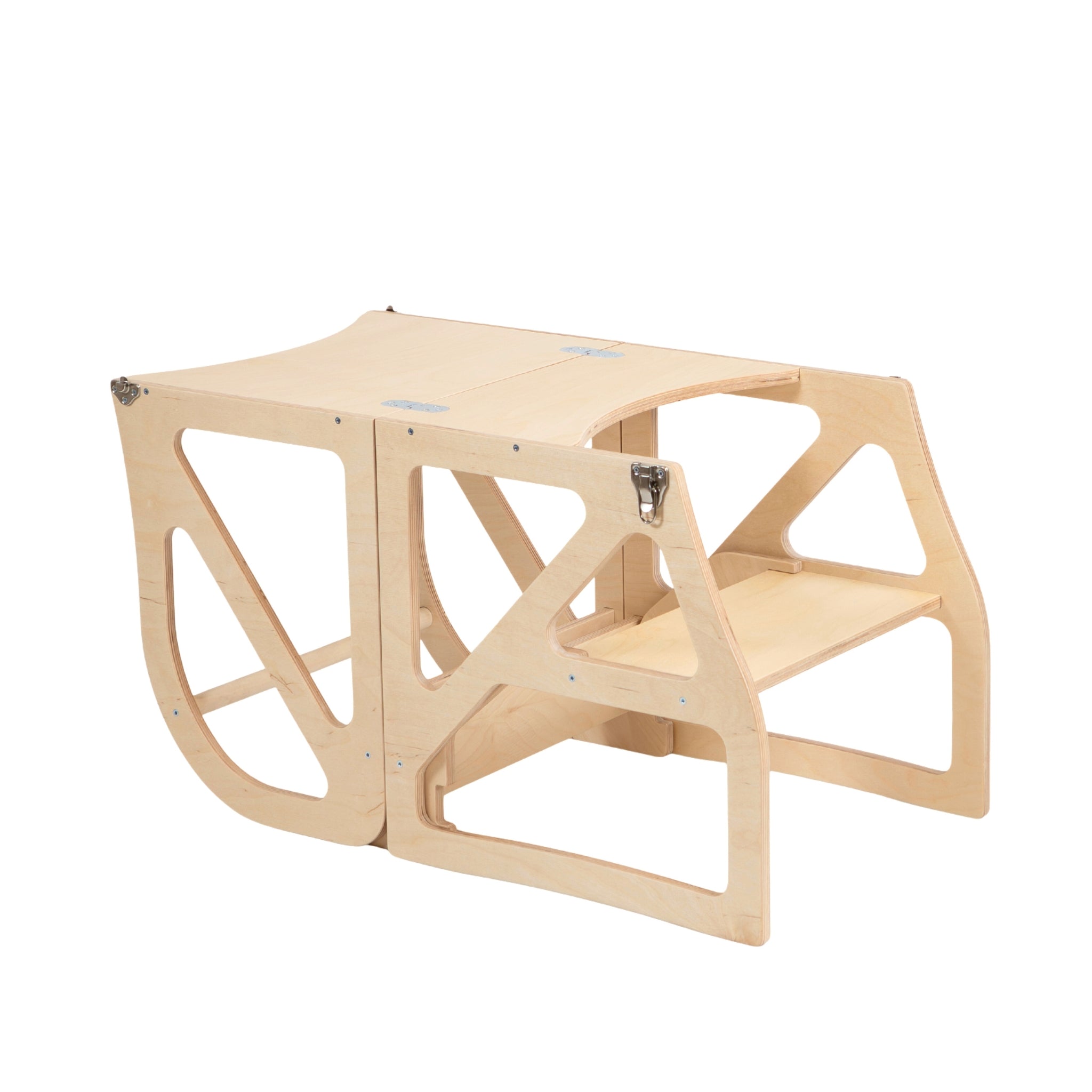 Natural convertible kitchen tower isolated on white background