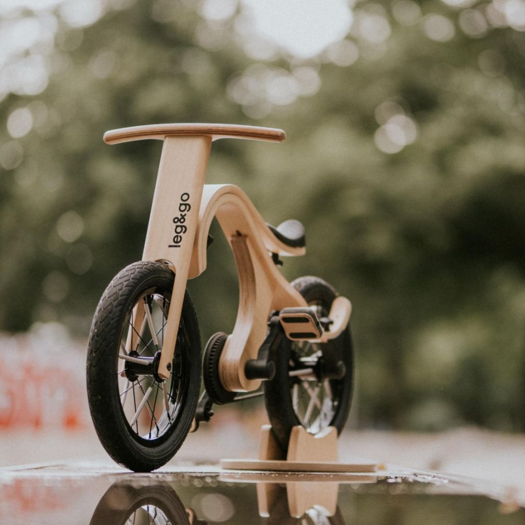 Birch wood bike stand for easy storage
